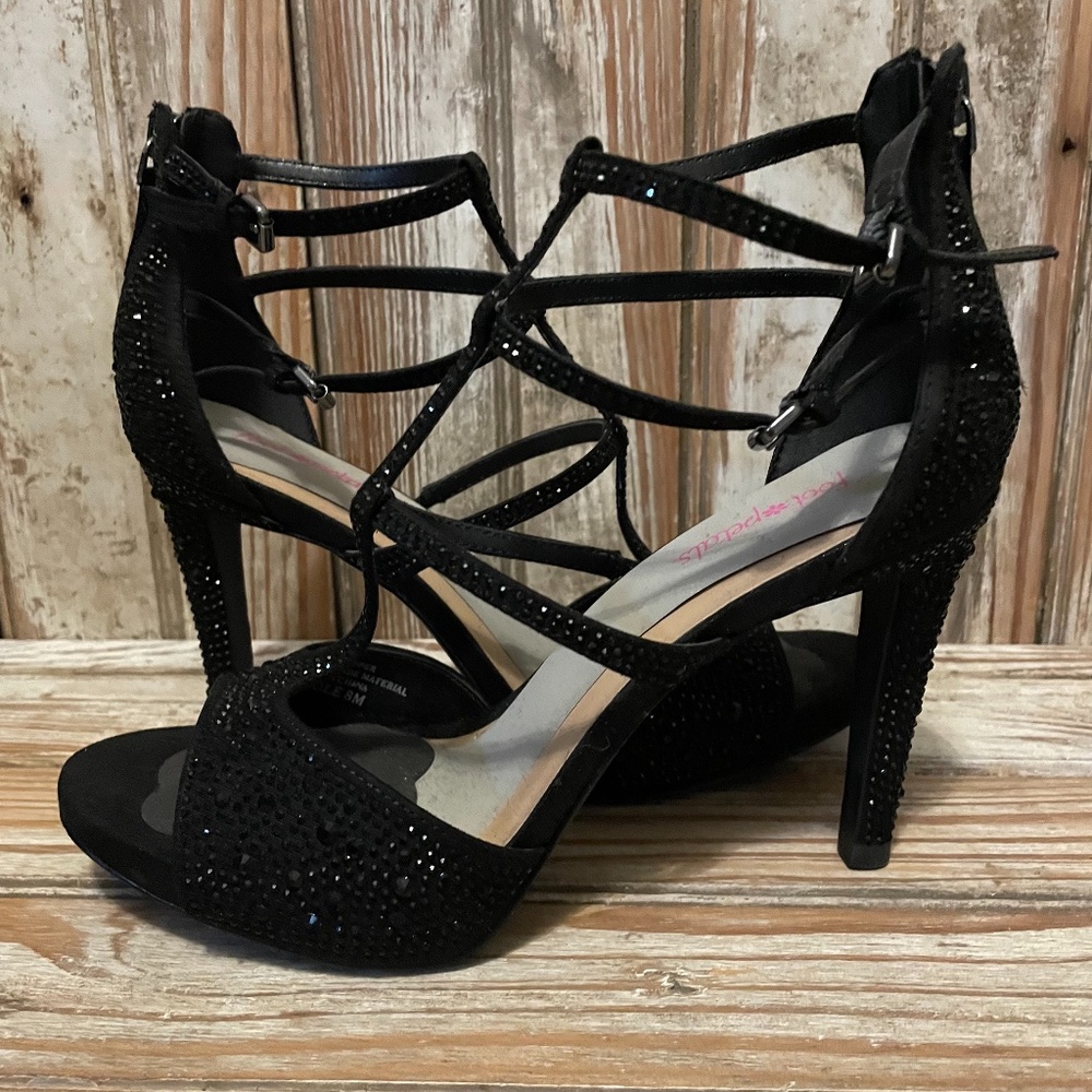 Black Crystal Evening Heels